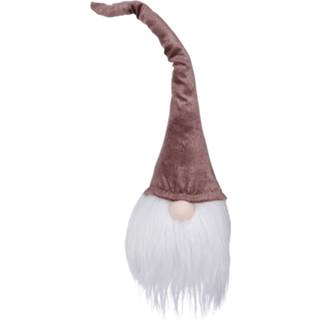 👉 Kerstversiering roze wit kunststof One Size Color-Roze House of Seasons gnoom 56 x 14 cm roze/wit 8719817758876