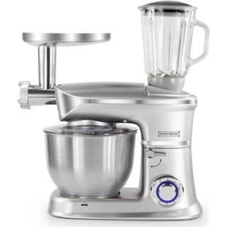 👉 Keukenmachine zilver meerdelig meerkleurig Royalty Line PKM-1900.7BG; 3 in 1 met max. 1900 watt - 634158796258