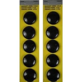 Koelkast zwart 20x stuks ronde / whiteboard magneten 40 mm