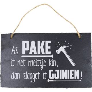 👉 Spreukbord zwart steen One Size Color-Zwart Paper Dreams Fries pake 15 x 25 cm leisteen 8716764143045