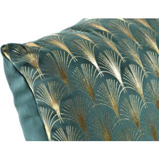 👉 Sierkussen groen goud vulling polyester Velvet Pauw – Petrol 30 x 50 cm (incl. vulling) 6013825792771