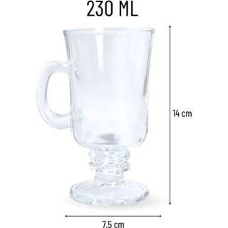 👉 Irish coffee glas groot One Size Color-Transparant Orange85 Glazen - 2 stuks Original 230ml en 14cm 8720289425661