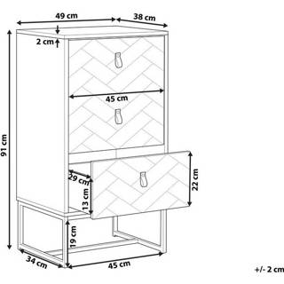 👉 Ladekast bruin wit MDF One Size houtkleur donkerbruin/wit NUEVA 4251682253055