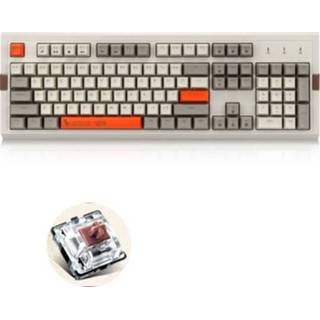 👉 Toetsenbord oranje zwarte active Ajazz AK510 104 toetsen Retro mechanisch SA Ball Cap PBT Internet Cafe Gaming RGB-verlichtingstoetsenbord, kabellengte 1,6 m, stijl: RGB-achtergrondverlichting + drie keycaps (zwarte as)