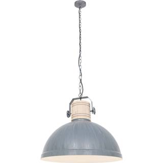 👉 Steinhauer Industriële hanglamp Gearwood Ø 50cm vintage grijs met hout 3000GR