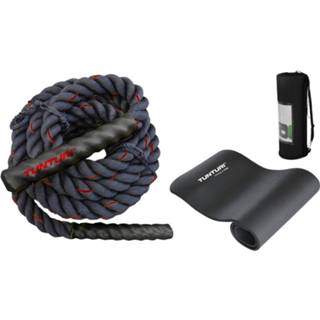 👉 Fitness set Tunturi - Battle Rope 9 Meter Fitnessmat 185 X 60 1,5 Cm 8720679640056