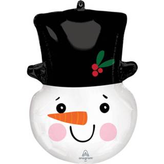 👉 Folieballon wit Anagram Smiley Snowman 58 X 43 Cm 26635434652