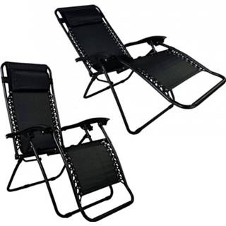 👉 Strandstoel zwart Opvouwbaar - Ligstoel Met Bekerhouder Loungestoel Draagvermogen Tot 130 Kg 8720143594342
