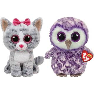 👉 Knuffel Ty - Beanie Buddy Kiki Cat & Moonlight Owl 8720679629020