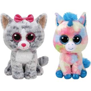 👉 Knuffel Ty - Beanie Buddy Kiki Cat & Blitz Unicorn 8720679629037