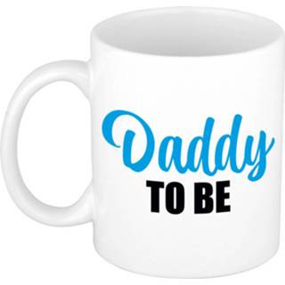👉 Beker wit blauwe Daddy To Be Cadeau Mok / Met Letters 300 Ml - Feest Mokken 8720576647400