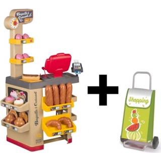 👉 Smoby - Speelgoedwinkel Bakkerij & Winkelwagen Incl. Speelvoedsel 8720663102713