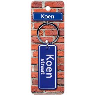 👉 Sleutelhanger blauw staal Paper Dreams Straatnaam Koen 9 Cm 8716764119217