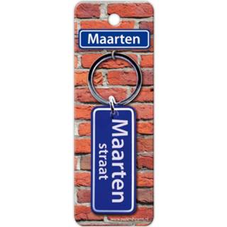 👉 Sleutelhanger blauw staal Paper Dreams Straatnaam Maarten 9 Cm 8716764119255