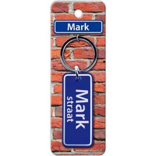 👉 Sleutelhanger blauw staal Paper Dreams Straatnaam Mark 9 Cm 8716764119293