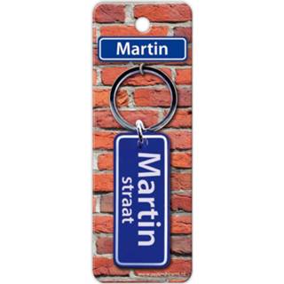 👉 Sleutelhanger blauw staal Paper Dreams Straatnaam Martin 9 Cm 8716764119316