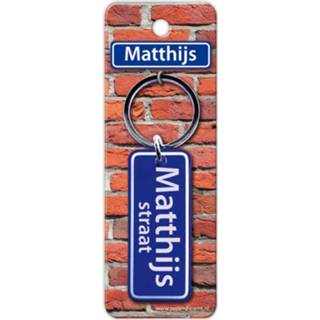 👉 Sleutelhanger blauw staal Paper Dreams Straatnaam Matthijs 9 Cm 8716764119323