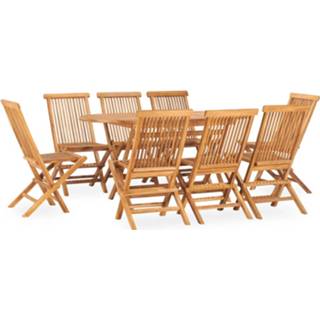 👉 Tuinset teakhout Vidaxl 9-delige Inklapbaar Massief 8720286223802