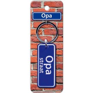 👉 Sleutelhanger blauw staal senioren Paper Dreams Straatnaam Opa 9 Cm 8716764119897