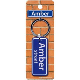 👉 Sleutelhanger blauw staal Paper Dreams Straatnaam Amber 9 Cm 8716764118708