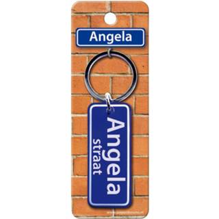 Sleutelhanger blauw staal Paper Dreams Straatnaam Angela 9 Cm 8716764119903