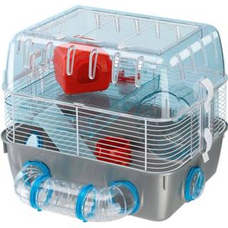 👉 Hamsterkooi grijs wit Ferplast Combi 1 Fun 40,5 X 29,5 32,5 Cm Grijs/wit 8010690125893