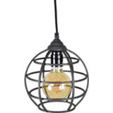 Hanglamp zwart Globe 1-lichts Ø19 Vintage Black 8719325467086