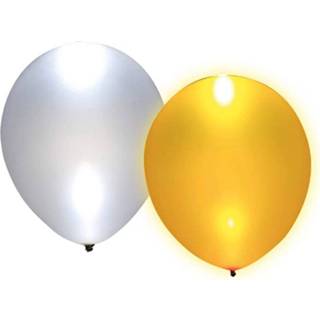 👉 Ballon goud zilver Tib Ballonnen Lightning Led 20 Cm Latex Goud/zilver 5 Stuks 4002727169653