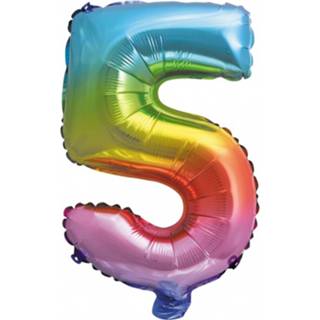👉 Folie Wefiesta Cijferballon 5 Regenboog 41 Cm 5712735012153