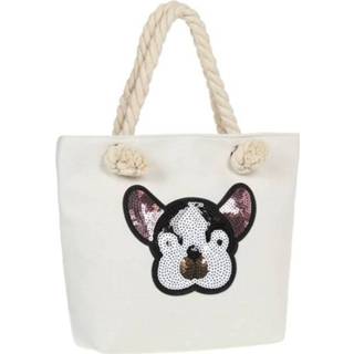 👉 Paillet vrouwen Damesstrandtas Met Pailletten En Schouderband Hond 3663791097122