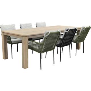 👉 Tuinset donkergroen zwart grijs Vdg Teresa 4x Green 2x Black/rome Grey 240 Cm. - 7-delig 7435108546595