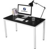 👉 Bureau zwart wit hout groot Nancy's Sugar Hill - Zwart/wit Computerbureau Stevige En Mooie Kantoortafel Bureaus 6013820754798