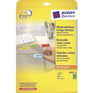 👉 Etiket groen Avery Ilk 25,4x10mm 20 Vel 4004182608968
