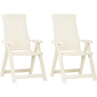 👉 Terrasstoel wit kunststof Vidaxl Tuinstoelen 2 St Verstelbaar 8720286314531
