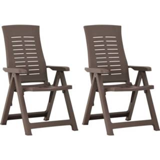 👉 Terrasstoel kunststof Vidaxl Tuinstoelen 2 St Verstelbaar Mokka 8720286314555
