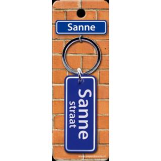 👉 Sleutelhanger blauw staal Paper Dreams Straatnaam Sanne 9 Cm 8716764120893