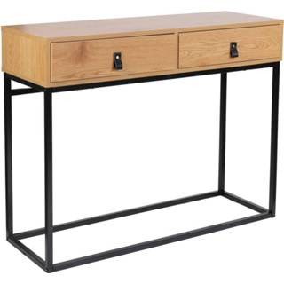 👉 Sidetable bruin zwart MDF metaal 4goodz Boras / 100x35x80 Cm - 6013926353307