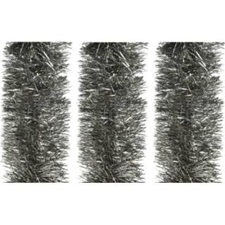👉 Kerstboom antraciet grijs 4x Stuks Slingers/lametta Guirlandes (Warm Grey) 270 X 10 Cm - Kerstslingers 8720576345511
