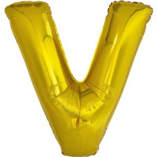 👉 Folie goud Amscan Letterballon V 86 Cm 194099035088