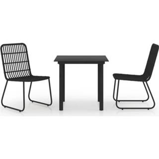 Tuinset glas Vidaxl 3-delige Poly Rattan En 8720286241714