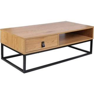 👉 Tafel bruin zwart MDF metaal 4goodz Boras Laag / 100x50x36 Cm - 6013933326387