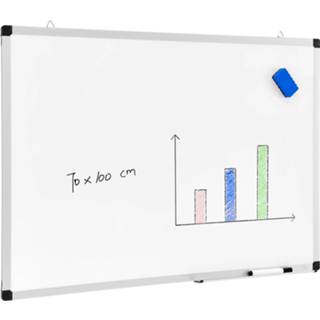 Whiteboard Acaza Magnetisch 70x100cm - Magneetbord / Memobord Met Uitwisbare Stift, Wisser En Afleggoot 5425039272641