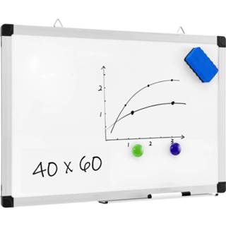 Whiteboard Acaza Magnetisch 40 X 60cm, Planbord, Schoolbord Inclusief Uitwisbare Stift, Wisser En Afleggoot 5400943017571