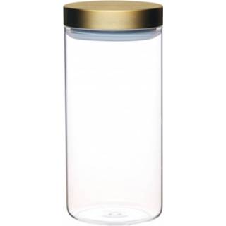 👉 Transparant glas messing Masterclass Voorraadpot 1,5 Liter Glas/messing 5028250700186