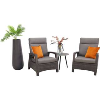 👉 Loungestoel antraciet Vdg Darwin Verstelbare Loungestoelen + Bijzettafel Rond - 7435103815832