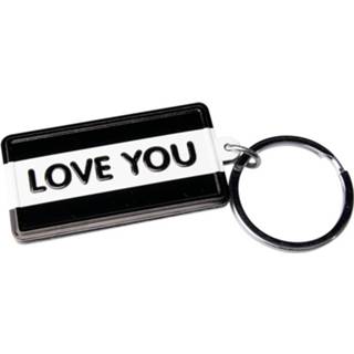 👉 Sleutelhanger zwart wit Paper Dreams Love You 13,5 X 4,5 Cm Zwart/wit 8716764007385