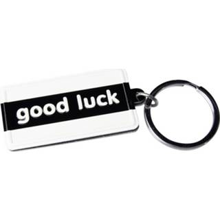 👉 Sleutelhanger zwart wit Paper Dreams Good Luck 13,5 X 4,5 Cm Zwart/wit 8716764007415