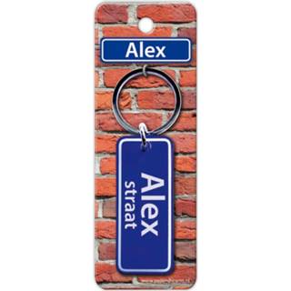 👉 Sleutelhanger blauw staal Paper Dreams Straatnaam Alex 9 Cm 8716764118692