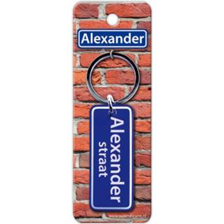 👉 Sleutelhanger blauw Paper Dreams Straatnaam Alexander 9 Cm 8716764118715
