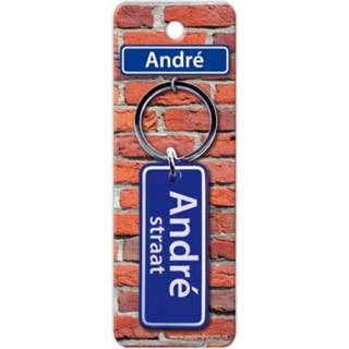 👉 Sleutelhanger blauw staal Paper Dreams Straatnaam André 9 Cm 8716764118722